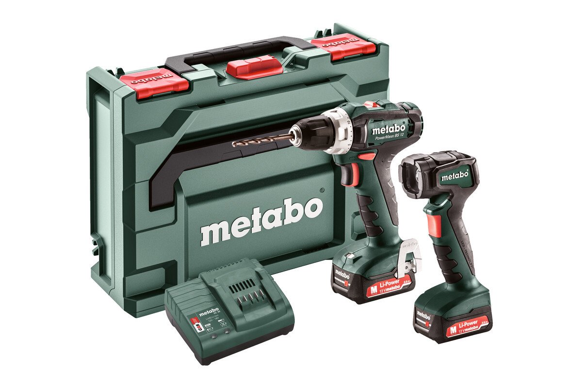 METABO SET POWERMAXX BS 12+ULA 12 W WALIZCE PVC ŁADOWARKA SC 30+2 AKU LI-ION 12V/2,0AH