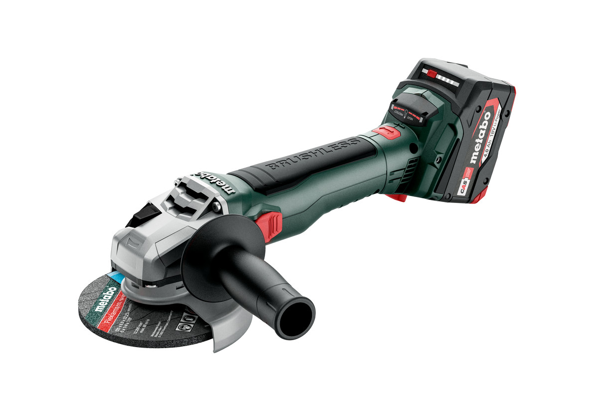 METABO  W 18 LT BL 11-125 2x4ah  SZLIFIERKA KĄTOWA AKU w walizce metaBOX 165 L, z ładowarką ASC 55 + 2 akumulatory Li-Ion 18 V / 4,0 Ah